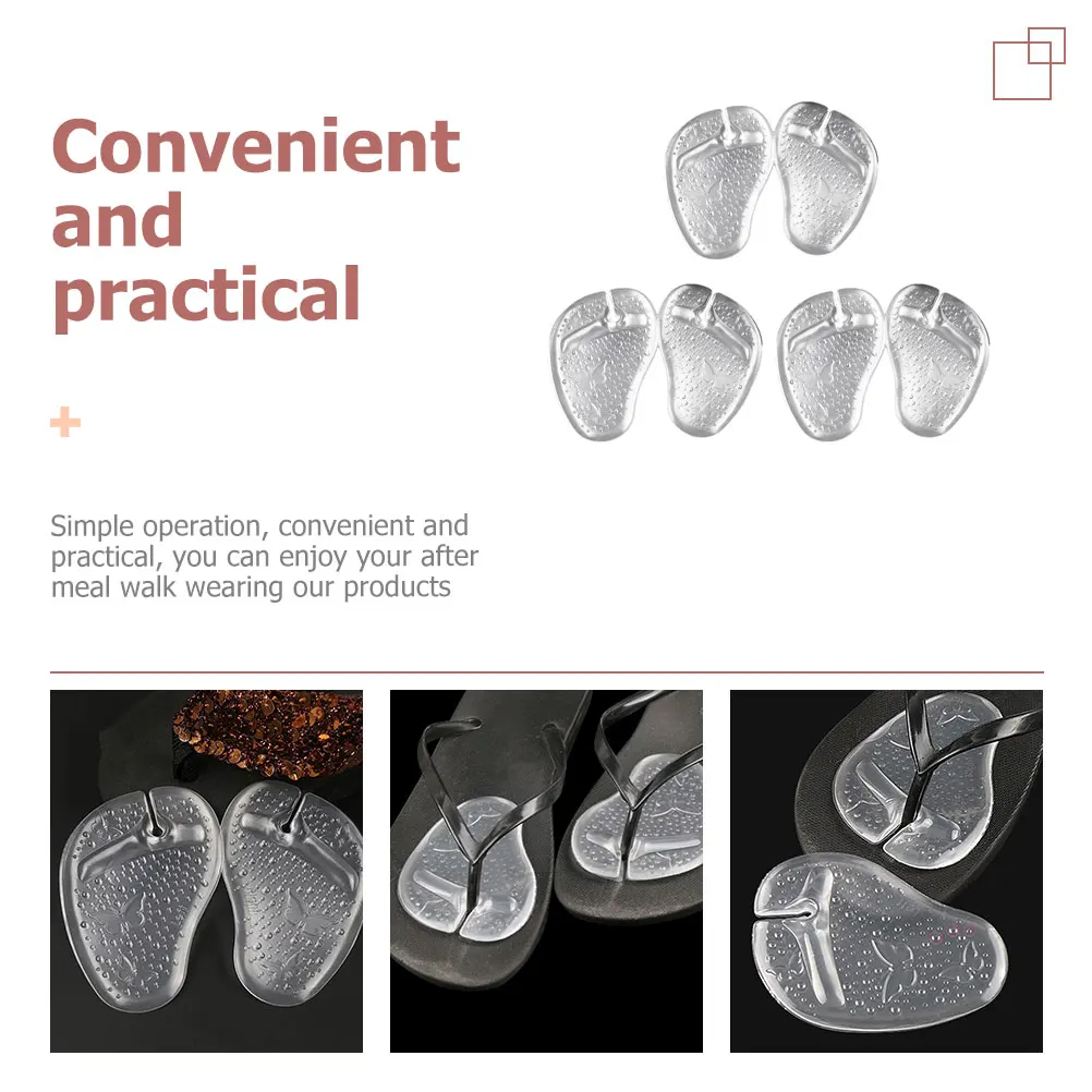 

3 Pairs Gel Metatarsal Pads Self Adhesive Sandals Cushions Lightweight Compact Shoe Filler Toe Inserts Heel Grip Liner Insoles