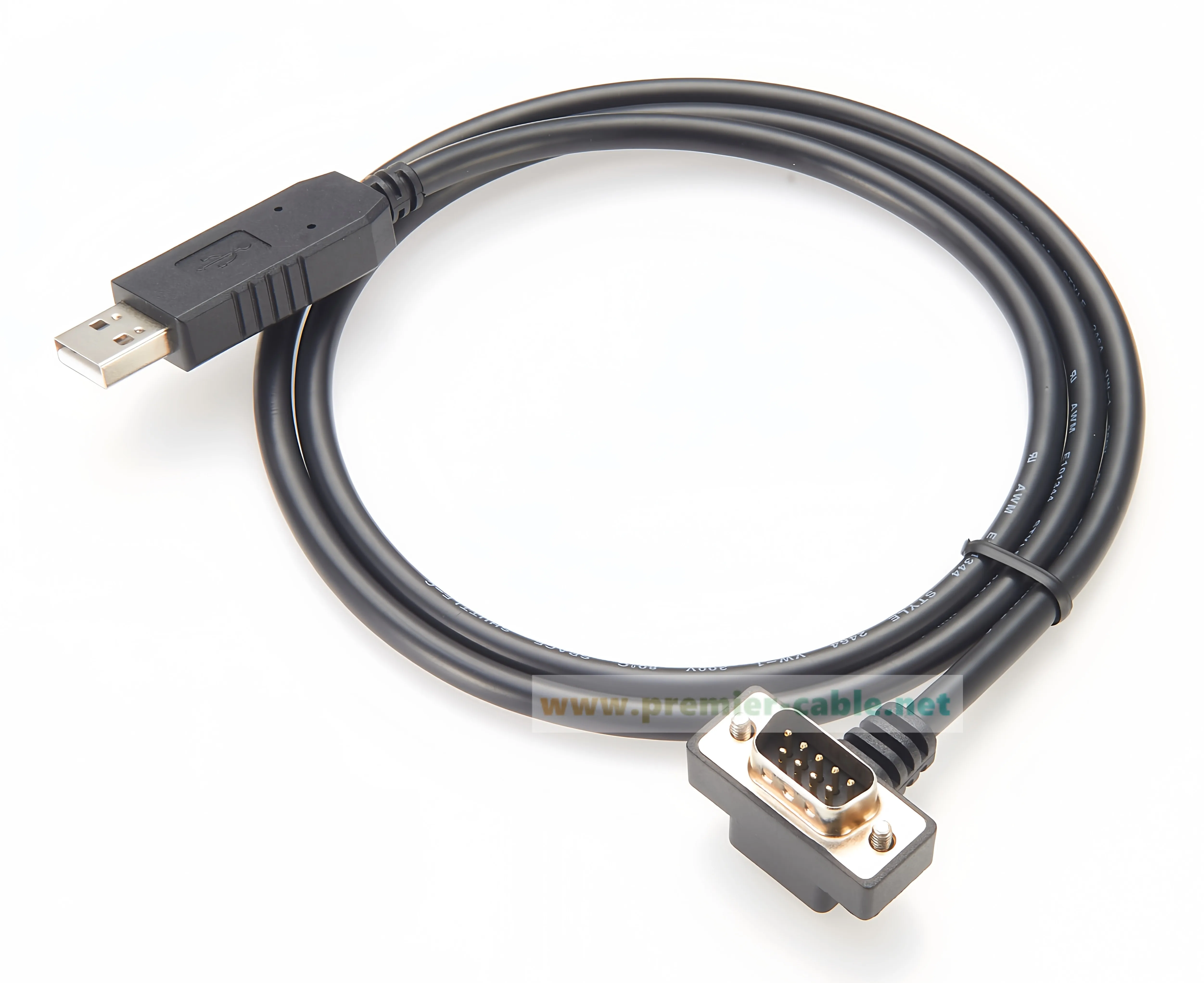 USB-zu-RS-232-Konverter DB9-Stecker auf USB2.0 Serieller COM-Adapter Ultra-Dünnes DB9-Rechtwinkelkabel DB9 RS232 Serielles Anschlusskabel – Detail 4