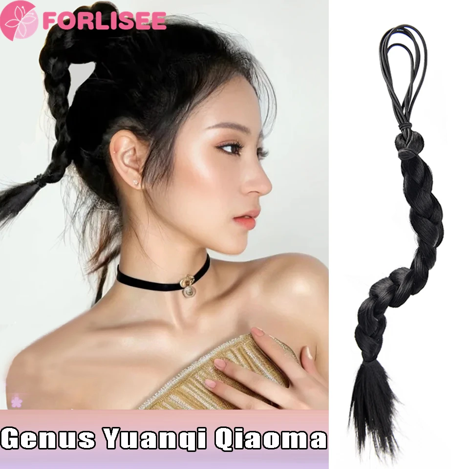 FORLISEE Synthetic Ponytail Female Cocky Tail Twist Braids Sweet Cool Hot Girl Style Natural Short High Ponytail Hairband Plait