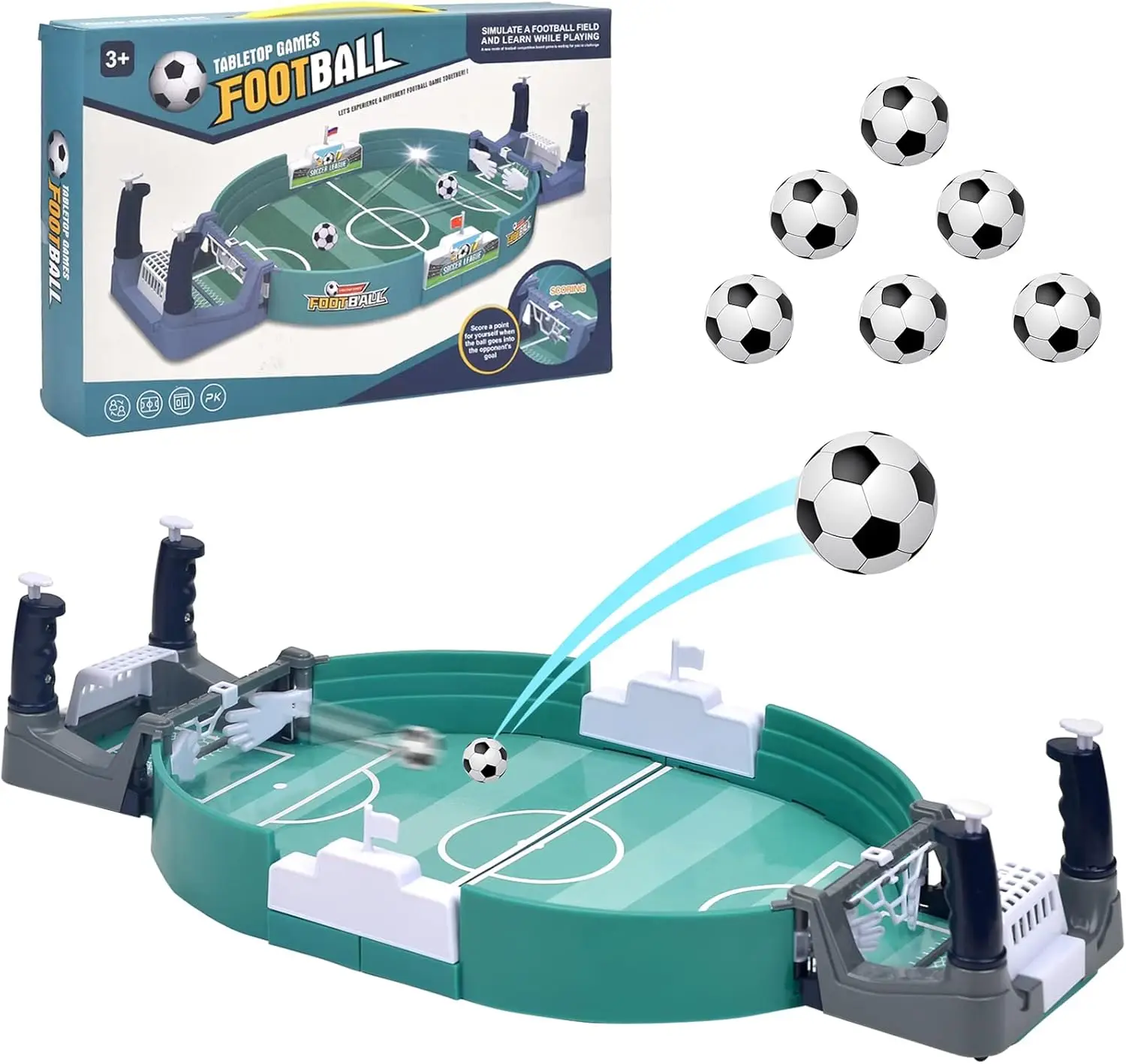 Gioco da tavolo da calcio balilla da calcio per giochi di società in famiglia Gioco da tavolo Pallone da calcio Giocattoli Sport portatili Giocattolo da esterno Regalo per bambini