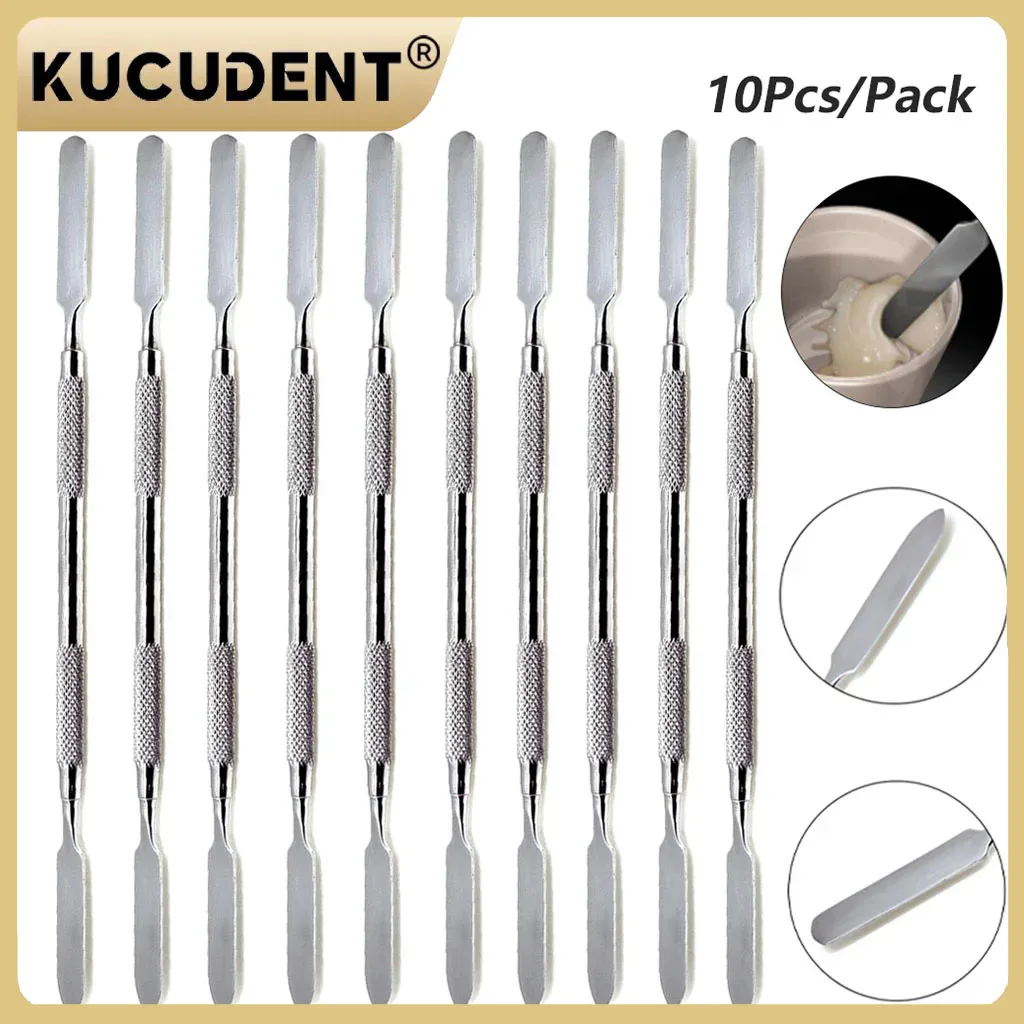 

10 шт., стоматологический шпатель для смешивания, инструмент, цементный шпатель, вратарь, двойные концы, палочка для смешивания стоматолога из нержавеющей стали, восстанавливающее наполнение
