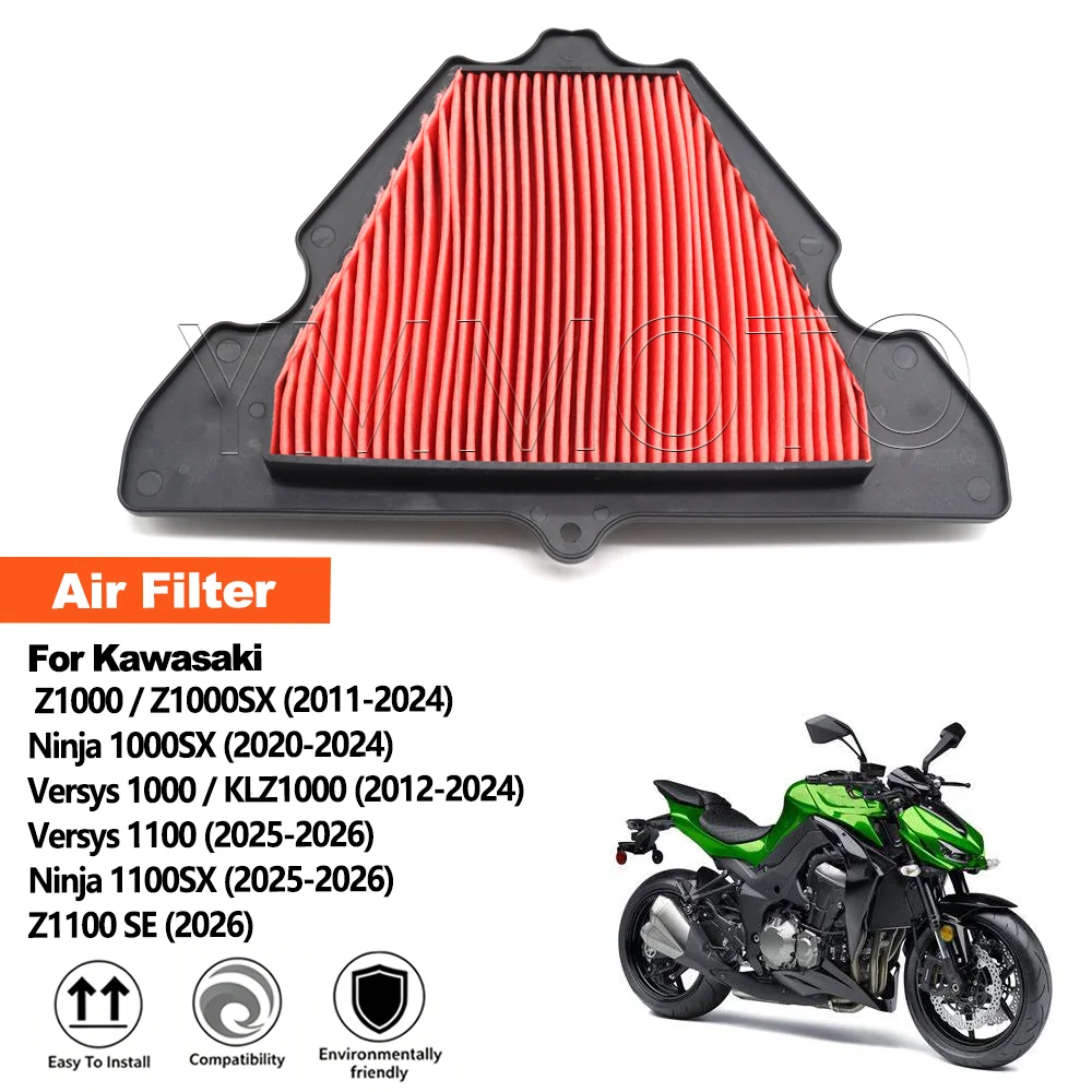 Motorcycle Air Filter For Kawasaki Z1000 Ninja 1000SX 1100SX Versys 1000 Z1000SX Air Intake Filter Air Purification Cleaner