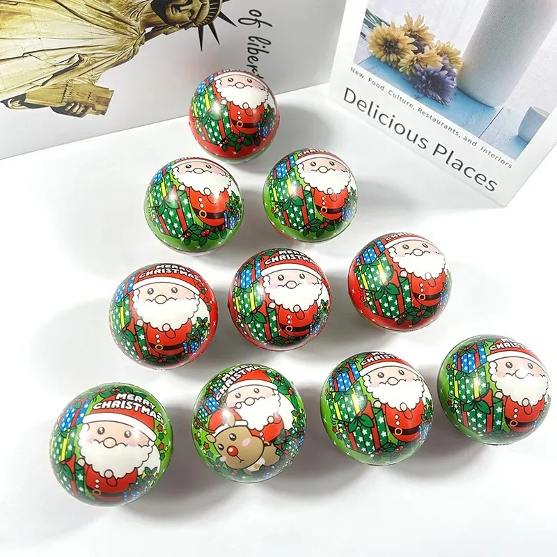 /Weihnachtsmann-Schwammbälle mit 6,3 cm Durchmesser – kreativ, lustig und weich für Weihnachtsdekorationen und Partygeschenke