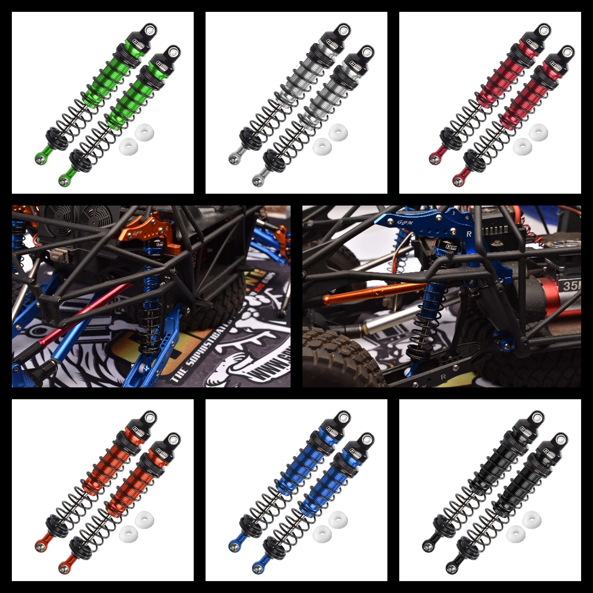 GPM LOSI 1/10 Rock Rey Baja Rey Gorgon 4X2 Mega FOR Alloy Rear Adjust Spring Dampers