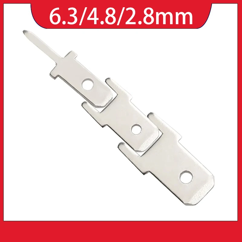 2.8/4.8/6.3mm PCB Terminal Block 50-100PCS Kit 0.8mm Board Thickness Brass Soldering Connectors for Circuit Board Wiring