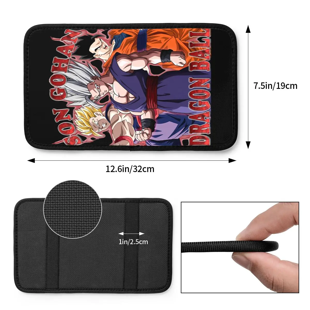 Dragon Ball 90s Gohan Beast Center Console Cover Pad for Cars Auto Accessories Interior Non-slip Arm Rest Cover Mat