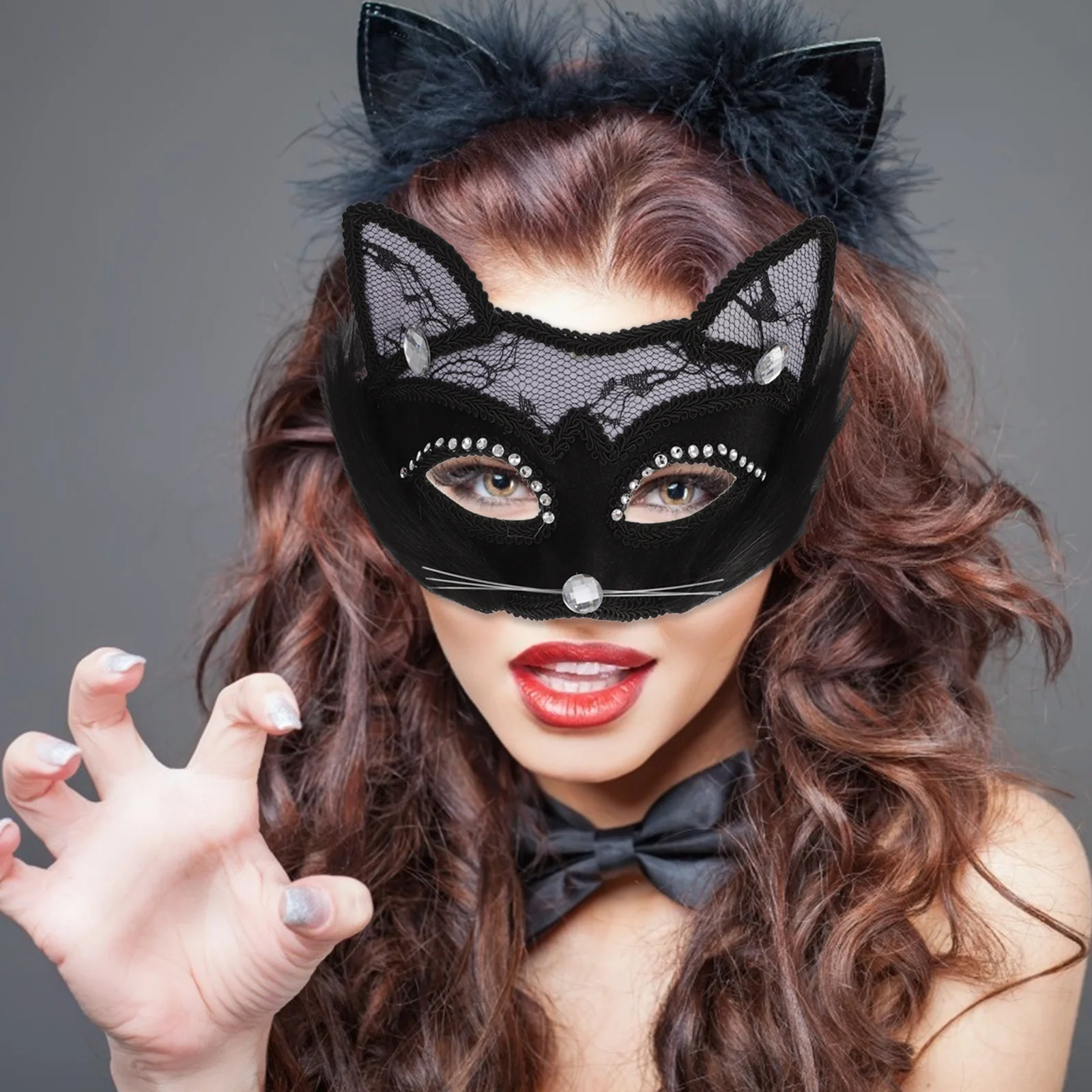 

Косплей Маска для лица кошки Маскарад для взрослых Вечерние танцевальный костюм Аксессуар Маскарадные маски Вечерние маски кошки Маска для ролевых игр