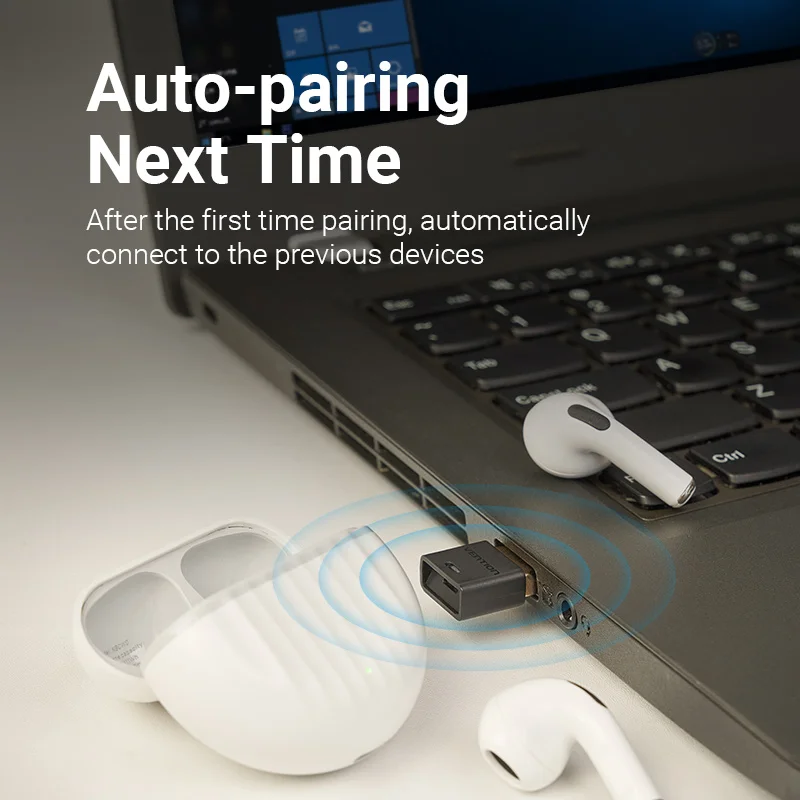 Vention USB جهاز إرسال بلوتوث استقبال محول للكمبيوتر المتكلم ماوس لاسلكي الموسيقى استقبال الصوت دونغل Apt-X بلوتوث 5.0