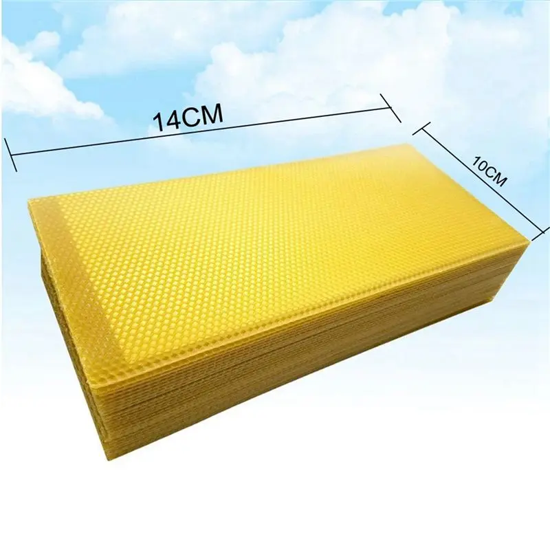 ABVA 150Pcs Honeycomb Foundation Bee Wax Foundation Sheets Paper Candlemaking Beeswax Flakes Beekeeping Tool