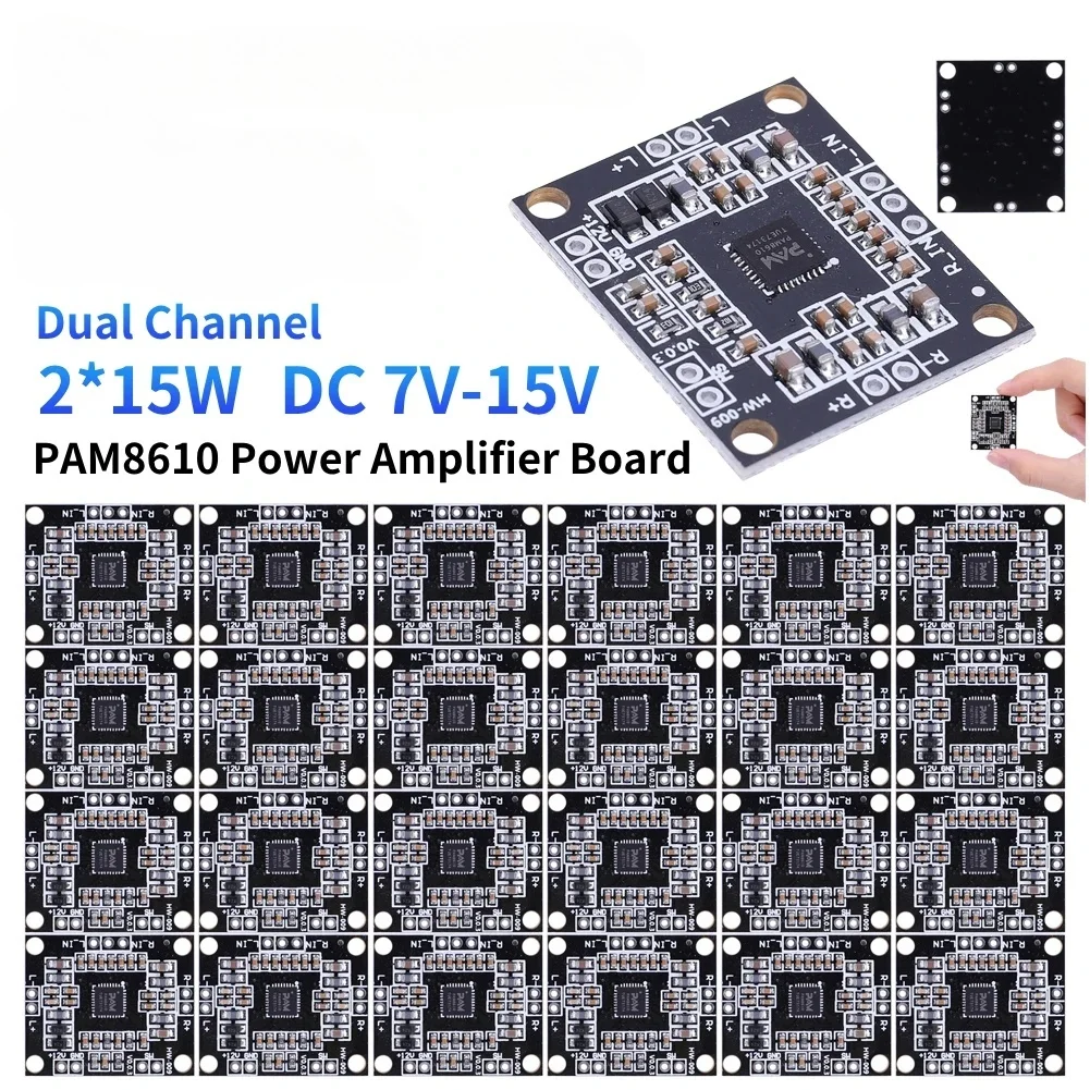 PAM8610 2*15W Module Digital Audio Power Amplifier Board DC 7-15V Class D Dual Channel Mini Stereo Voice Sound Amplifier Modules