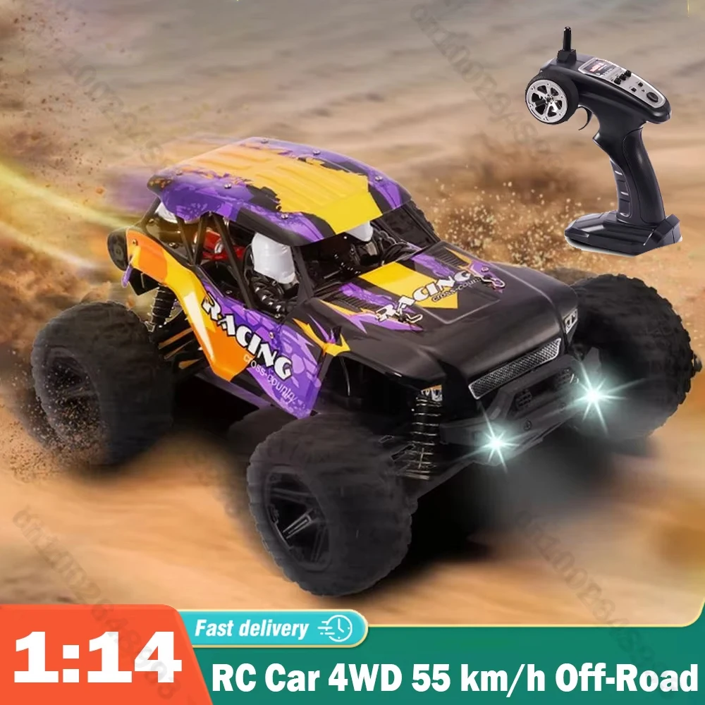 

1/14 4WD RC автомобиль 55 км/ч высокоскоростной пульт дистанционного управления устойчивый к столкновениям внедорожник полный привод Drift Racing Xmas Gif