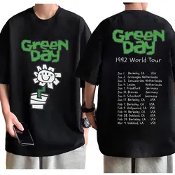 Trend Band Green Day World Tour Graphic T Shirt Retro Punk Rock Short Sleeve T-shirt Men Women Fashion Casual Oversized T-shirts