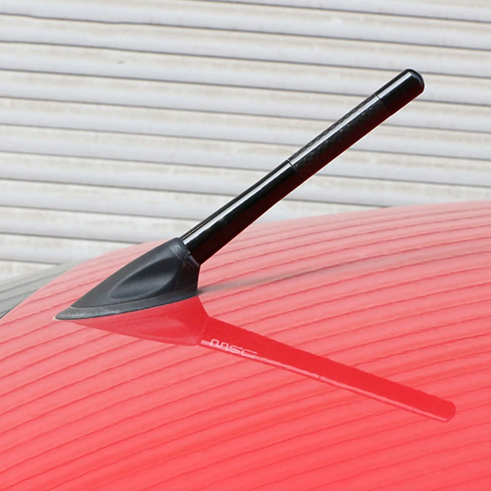 12CM Car Roof Antenna Carbon Fiber Receiving Short Antenna for Ford Focus 1 2 3 4 MK1 MK2 MK3 MK4 Mondeo EcoSport Ranger