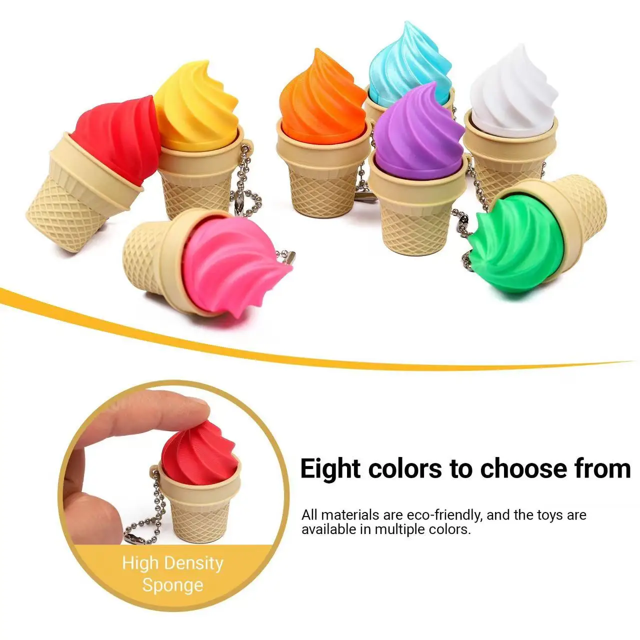 Ice Cream Clicker Fidget Toy Keychain – Satisfying Mechanical Switch Sensory Toy Backpack Charm & Stress Relief Gift