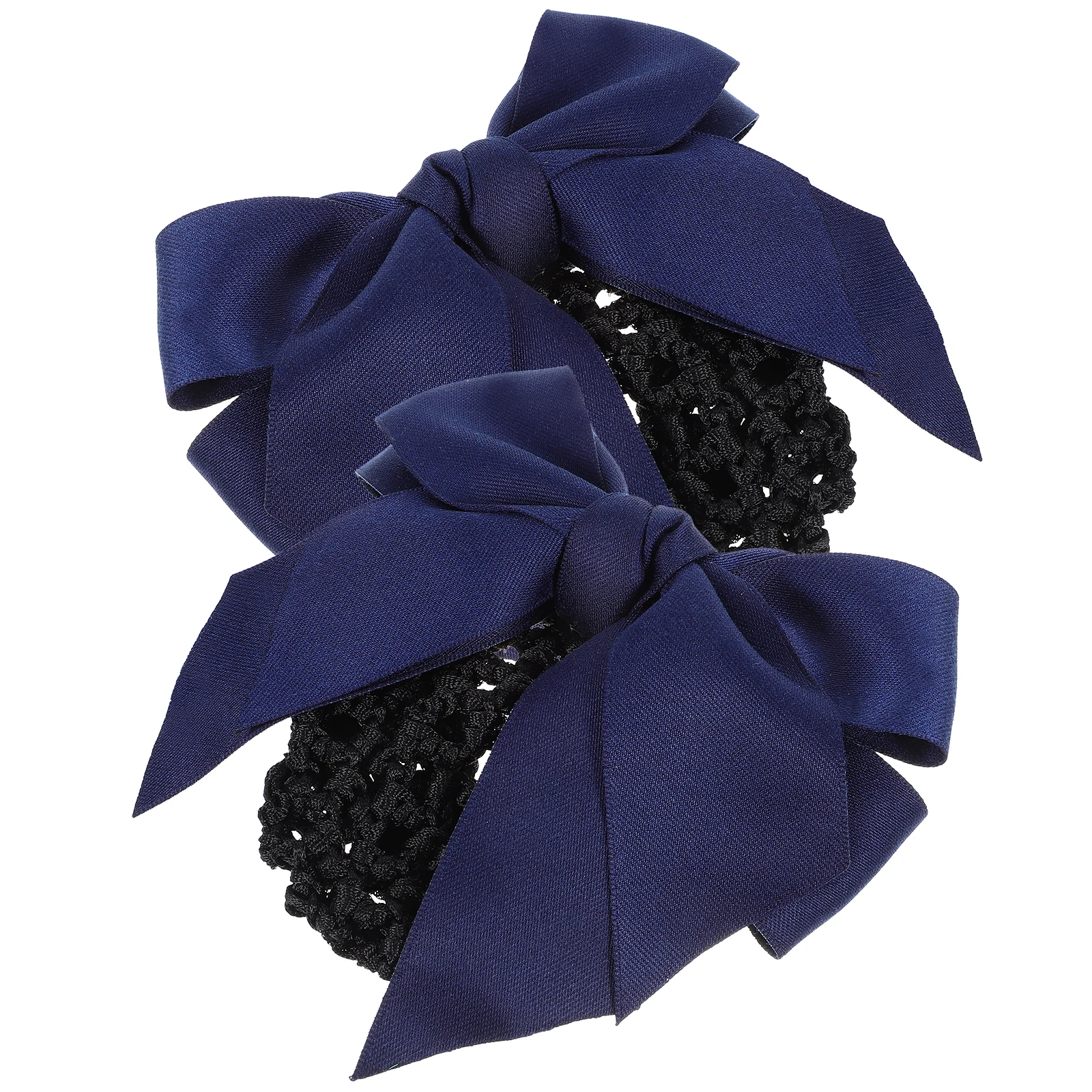 

2Pcs Black Hair Net Clips Bun Cover Barrettes Fabric Professional Women Nurse Accessories Thin Thick Hair Suitable
