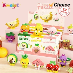 12 Styles Building Blocks Cute Bricks Block Fruit Figurine Mini Particle Trendy Play Fruit Happy Food Set Creative Desktop Decor