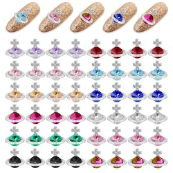 10 szt. 3D Saturn Planet Cross Nail Charms biżuteria luksusowe części paznokci kamienie kryształki górskie akcesoria zdobienie paznokci dekoracje