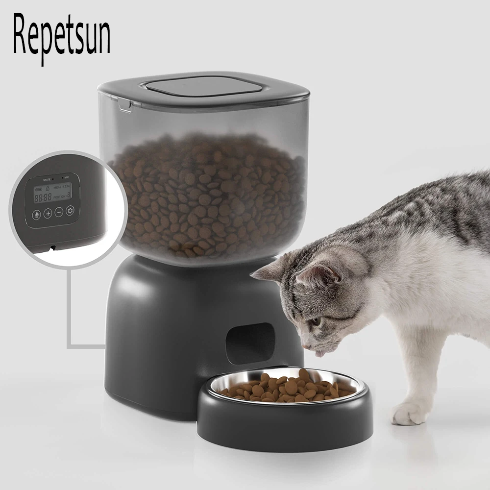 

3L Automatic Pet Feeder Smart Food Dispenser Cat & Dog Timer Stainless Steel Bowl Automatic Dog & Cat Pet Feeding Pet Supplies