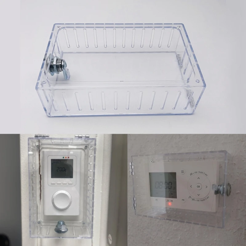 Universals Thermostat Lock Box with Key Clear Large Thermostat Cover for Home Apartment Office School Hotel Enduring