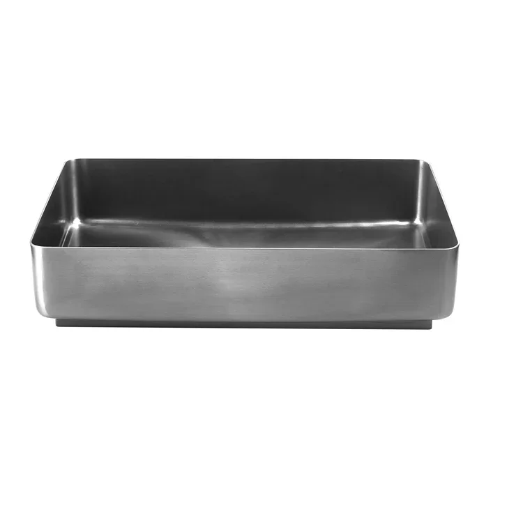 Hot selling luxury Bathroom rectangle shape wash sink stainless steel vanity basin