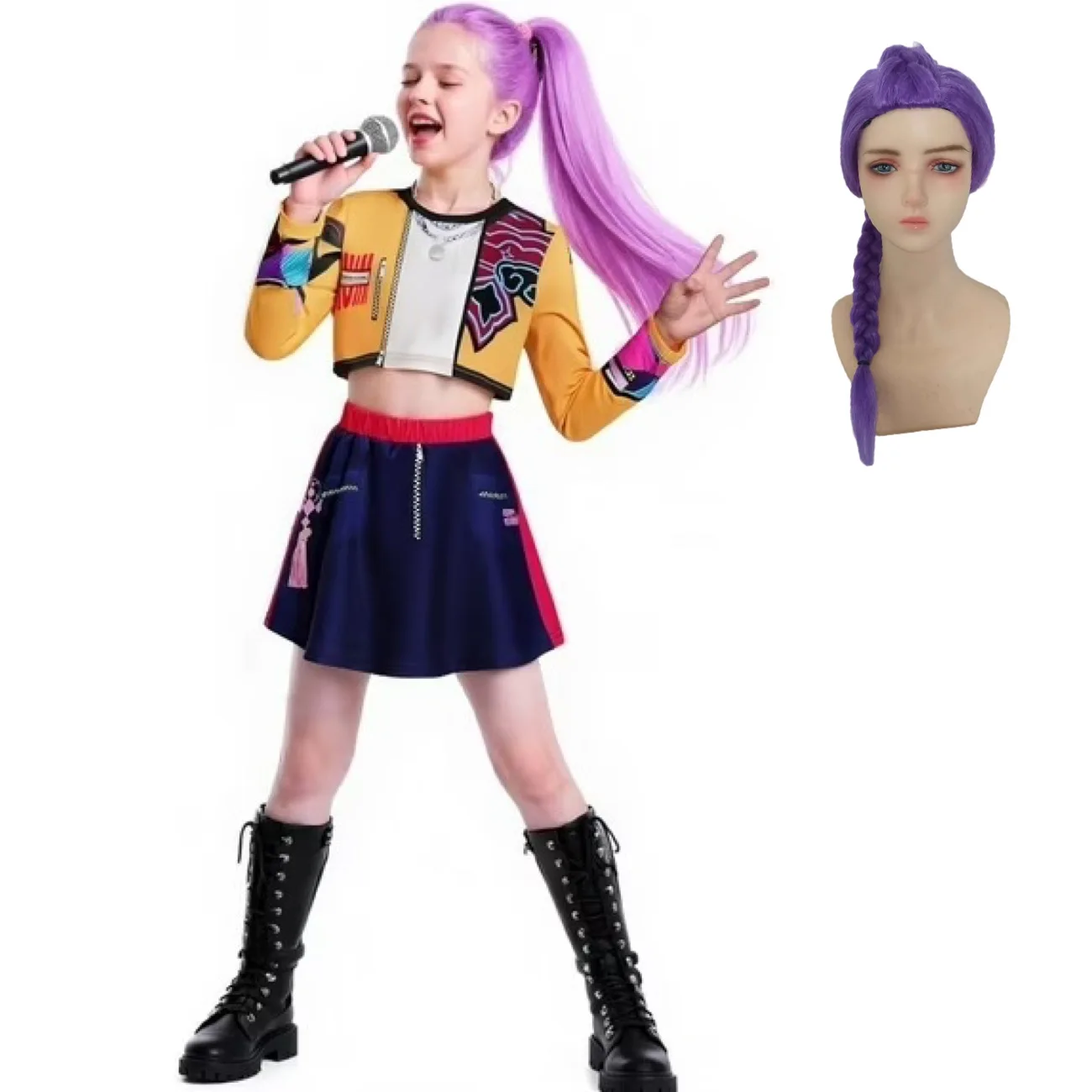 أزياء الهالوين للفتيات زوي KPop شيطان الصيادين أزياء تنكرية للأطفال هنتركس رومي زي أداء المسرح للفتيات من سن 3 إلى 14 سنة #2