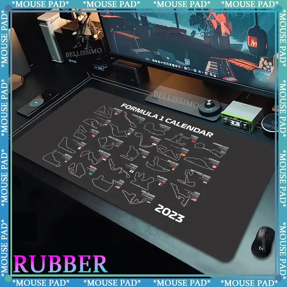 Formula One Track XXL MousePad Black Game Accessories Game Keyboard Pad 1200X600MM Oversized Lock Edge Desk Pad Rubber Mouse Pad