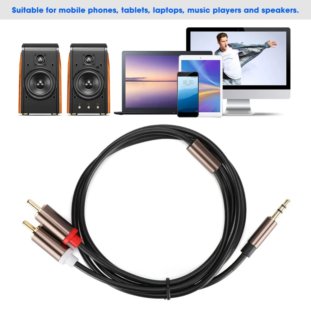 Versatile Compatibility 2-in-1 Audio Cable 3.5mm Portable Speaker Cable Y Splitter Cable Amplifiers