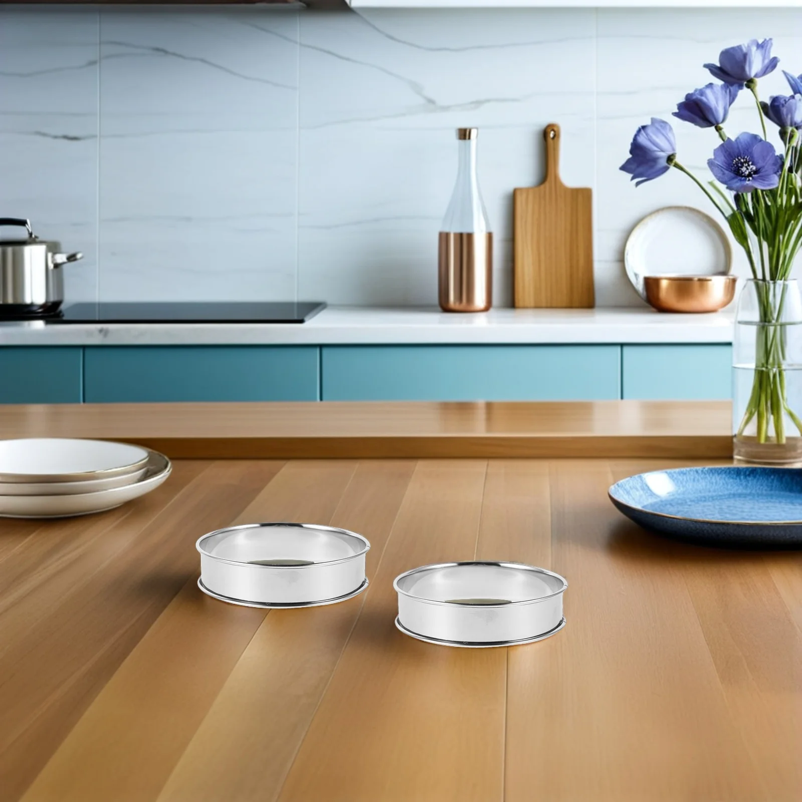 

12Pcs Metal Baking Rings Stainless Steel 3.34 Inch Round Cookie Mold for Tart Mousse Cupcake Nonstick Easy to Clean Professional