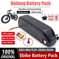 Original Hailong 48V 36V 52V 20AH Battery Pack 18650 Cell 25A BMS 350W 500W 750W 1000W for Electric Mountain Bike Gift Charger