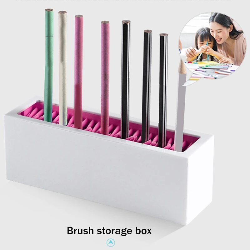 4PCS Makeup Brushes Holder Organizer, ABS+TPE Rack Display Storage For Eyeliners