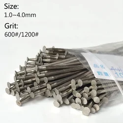 5Pcs 2,35mm Schaft 1 ~ 4mm H-Nadel Schüssel Geformt Galvani Diamant Kopf Grat Schleifen Gravur bit für Dremel Dreh Werkzeuge