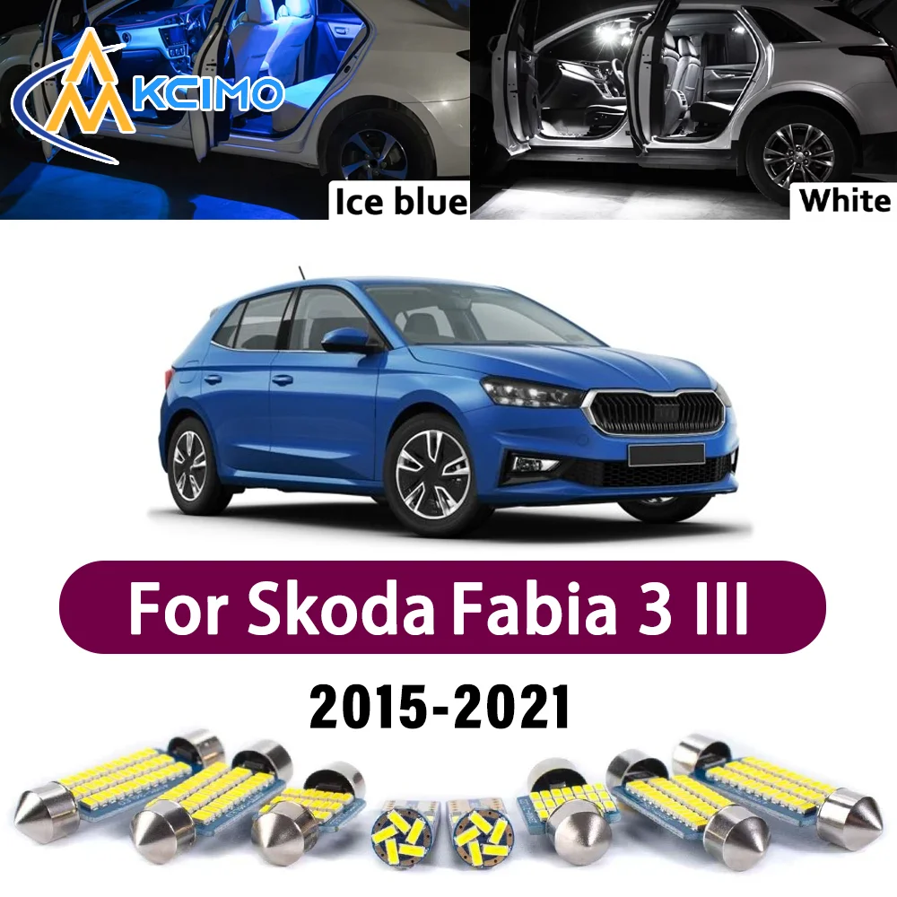 

Error Free LED Interior Light Kit for Skoda Fabia 3 III MK3 2015-2021 Premium Bright Dome Trunk Mirror Reading Lamps Canbus