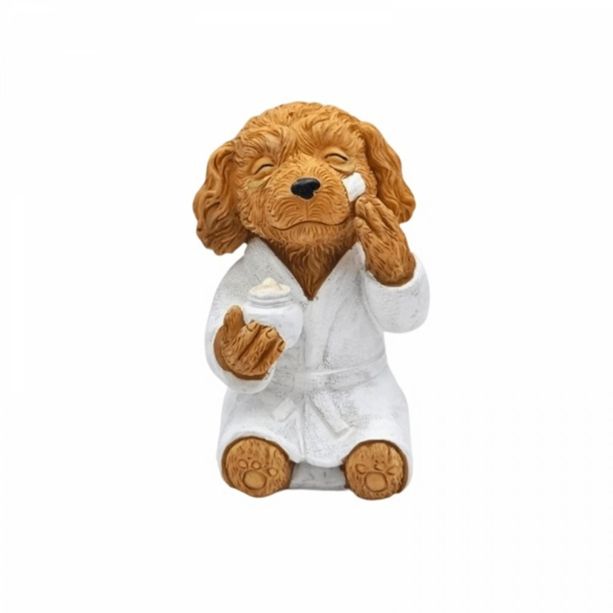 Cute Dog Figurine Spa Skincare Puppy Statue Table Centerpiece for Home