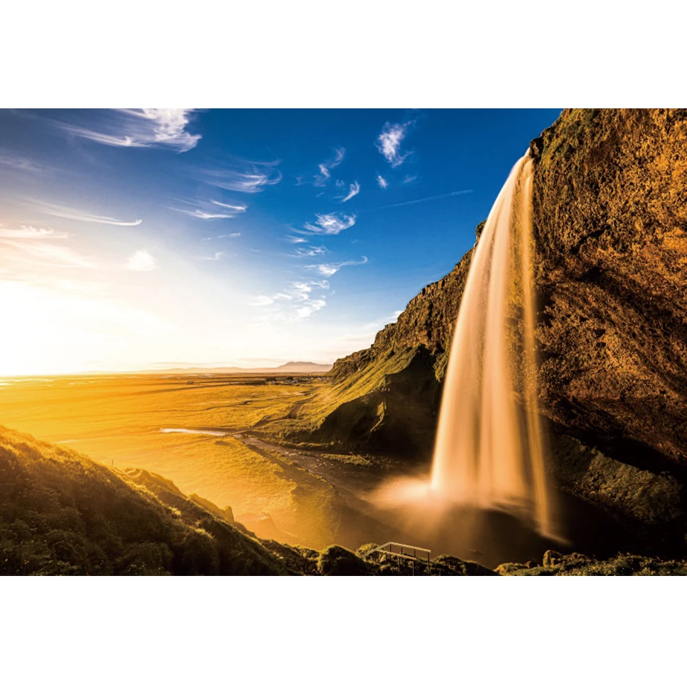 Gobi الصحراء التصوير خلفية اللوحة ، صني الصحراء Gobi الصحراء شلال خلفية صفراء ، وتجارة الجملة والتجزئة