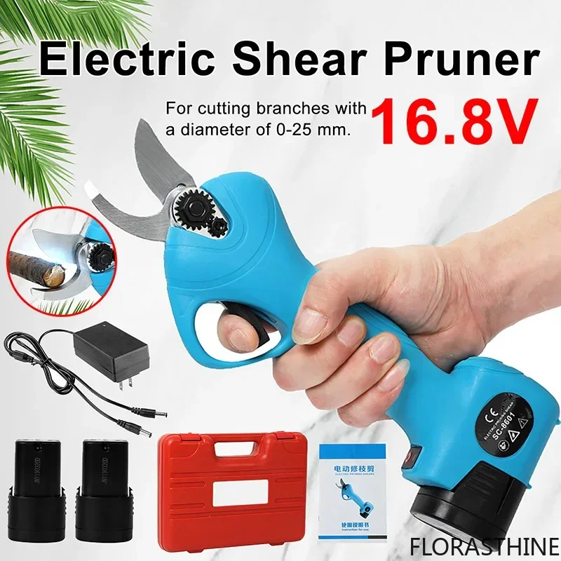 16.8V Electric Scissors with 2000mAh Lithium Batteries Electric Garden Pruning Scissors for 0-25mm Branches Pruning Shears