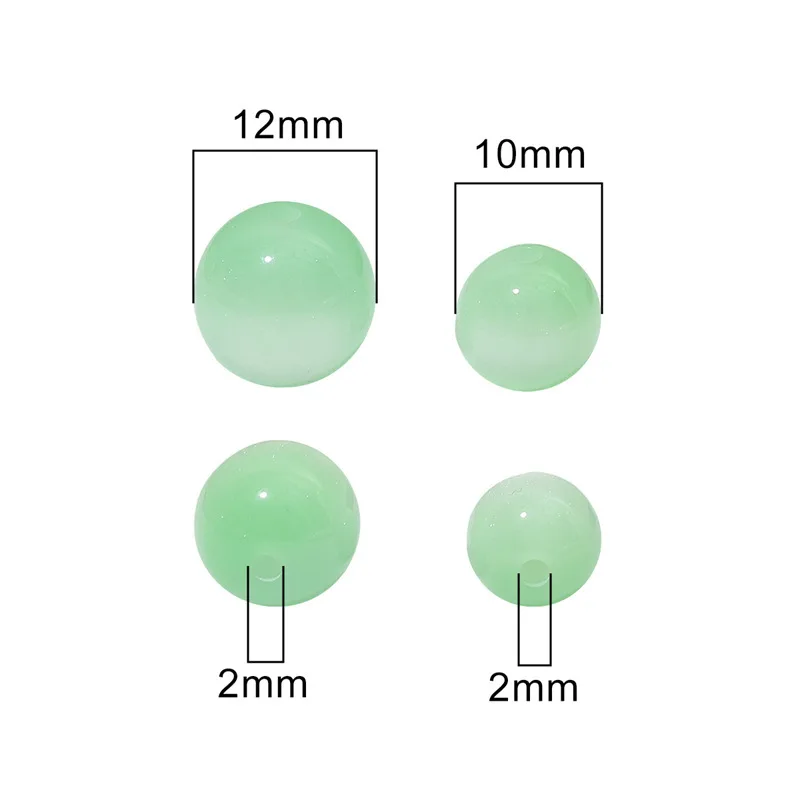 10Pcs/Lot 8/10/12mm Resin Imitation Cat Eye Round Beads for DIY Handmade Bracelets Necklaces Jewelry Making Accessories Crafts