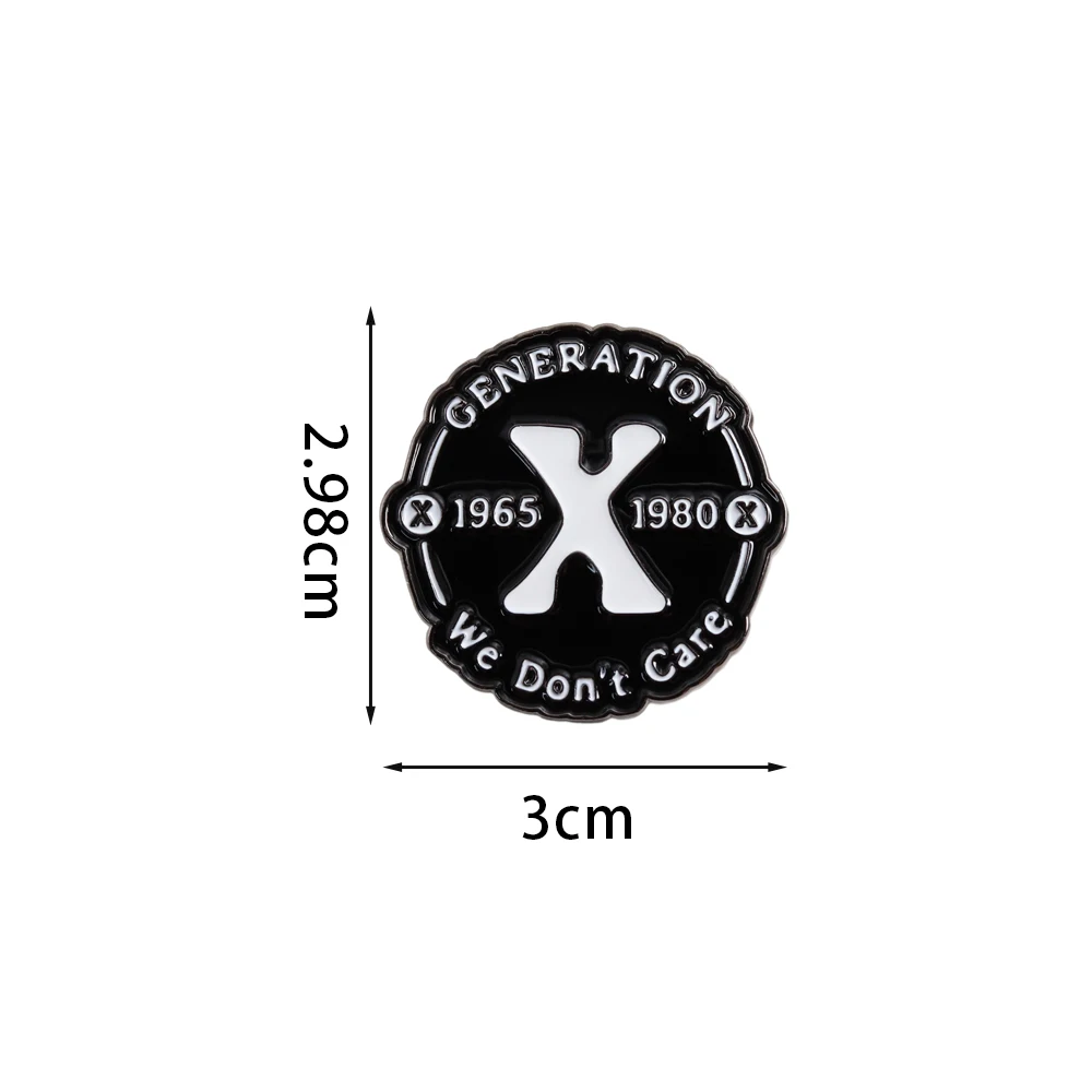 Wir kümmern uns nicht darum – Emaille-Anstecker, lustiges Gen-X-Abzeichen, Generation 1965–1980, Brosche, Humor-Schmuck, originelles Abzeichen, kreatives Deko-Geschenk. – Detail 2