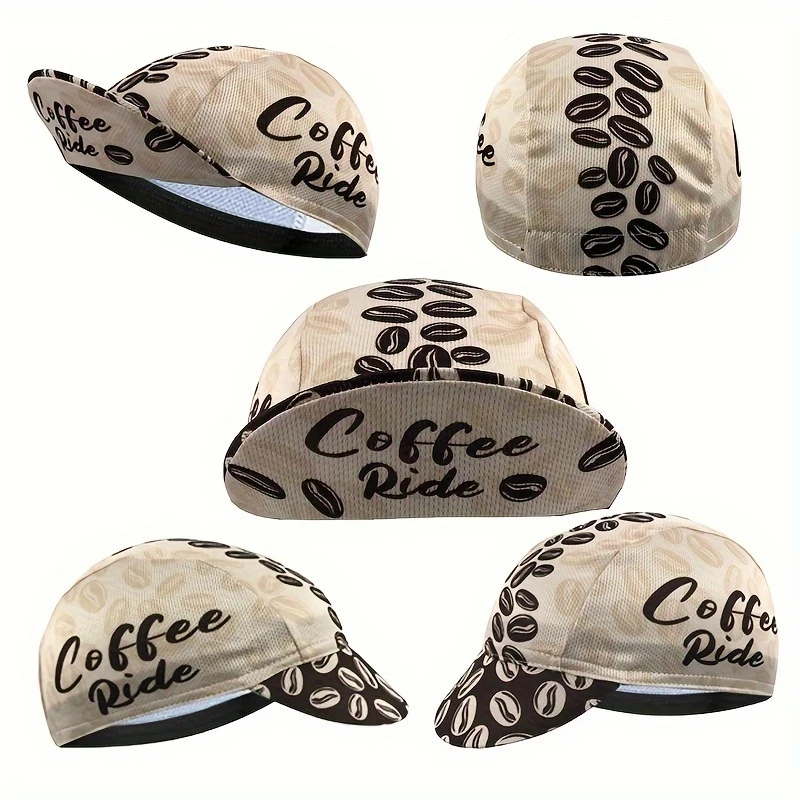 Coffee Letter Print Black Bicycles Women Men Cycling Caps Breathable Quick-dry Outdoor Sports Little Cloth Hat Team Road Bikes