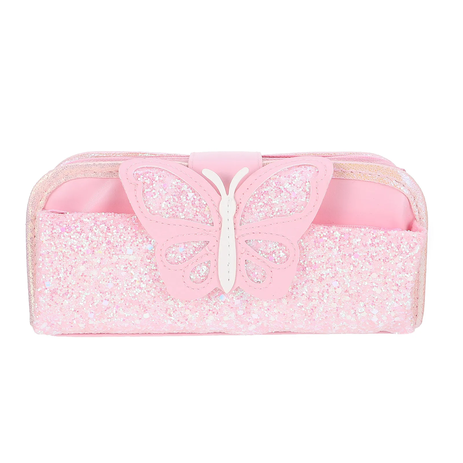 1Pcs Shiny Adorable Pencil Case Student Pencil Bag Fine Stitching Insert Storage Smooth Zipper Large Capacity School Stationery