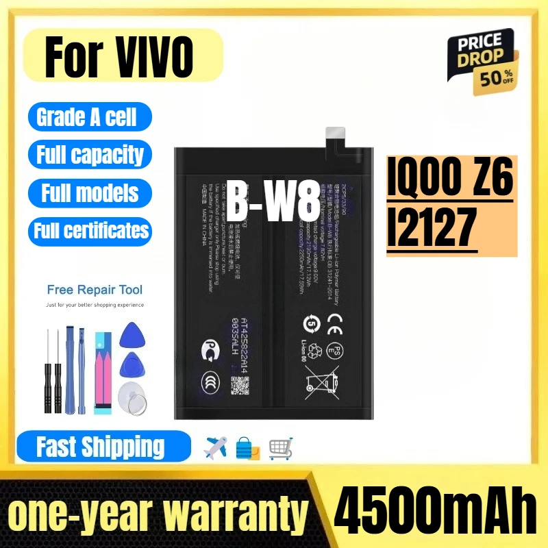

B-W8 for VIVO IQOO Z6/I2127 Mobile Phone Battery 0 Cycle High Quality High Capacity Replacement Bateria Grade A Cell with Tools