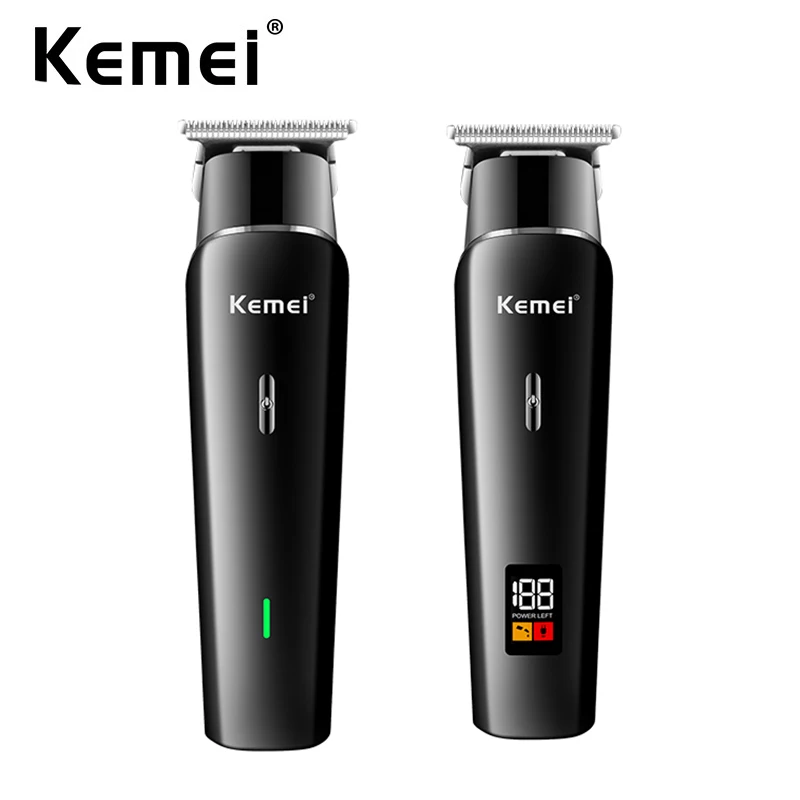 

Kemei Профессиональный триммер для волос Zero Gapped T-Blade Беспроводные перезаряжаемые машинки для стрижки волос Мужской набор для стрижки волос с ЖК-дисплеем