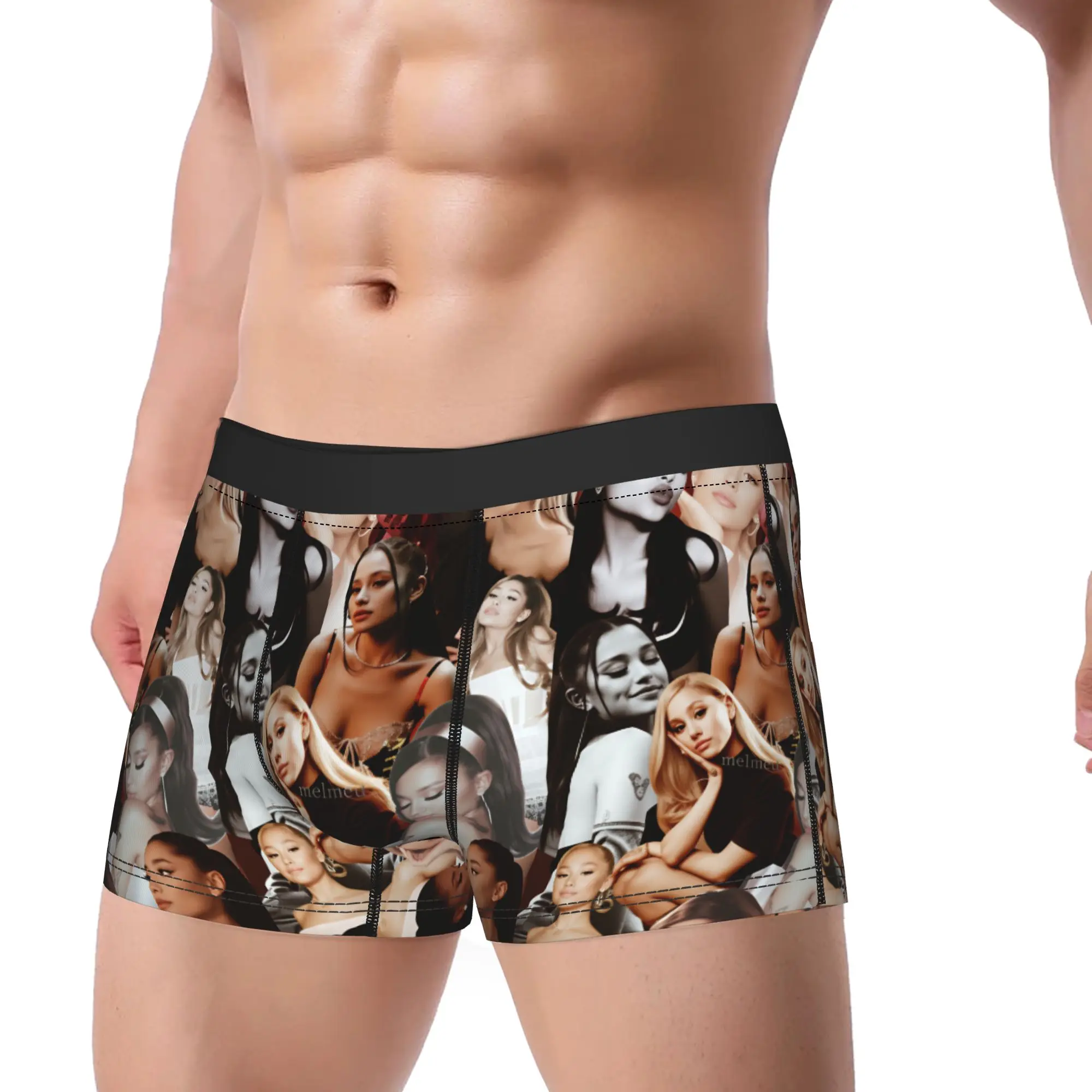 

Arianas Grandes Underwear Men Shorts Briefs Soft Trend Boxer Shorts Quality Printed Large Size Panties
