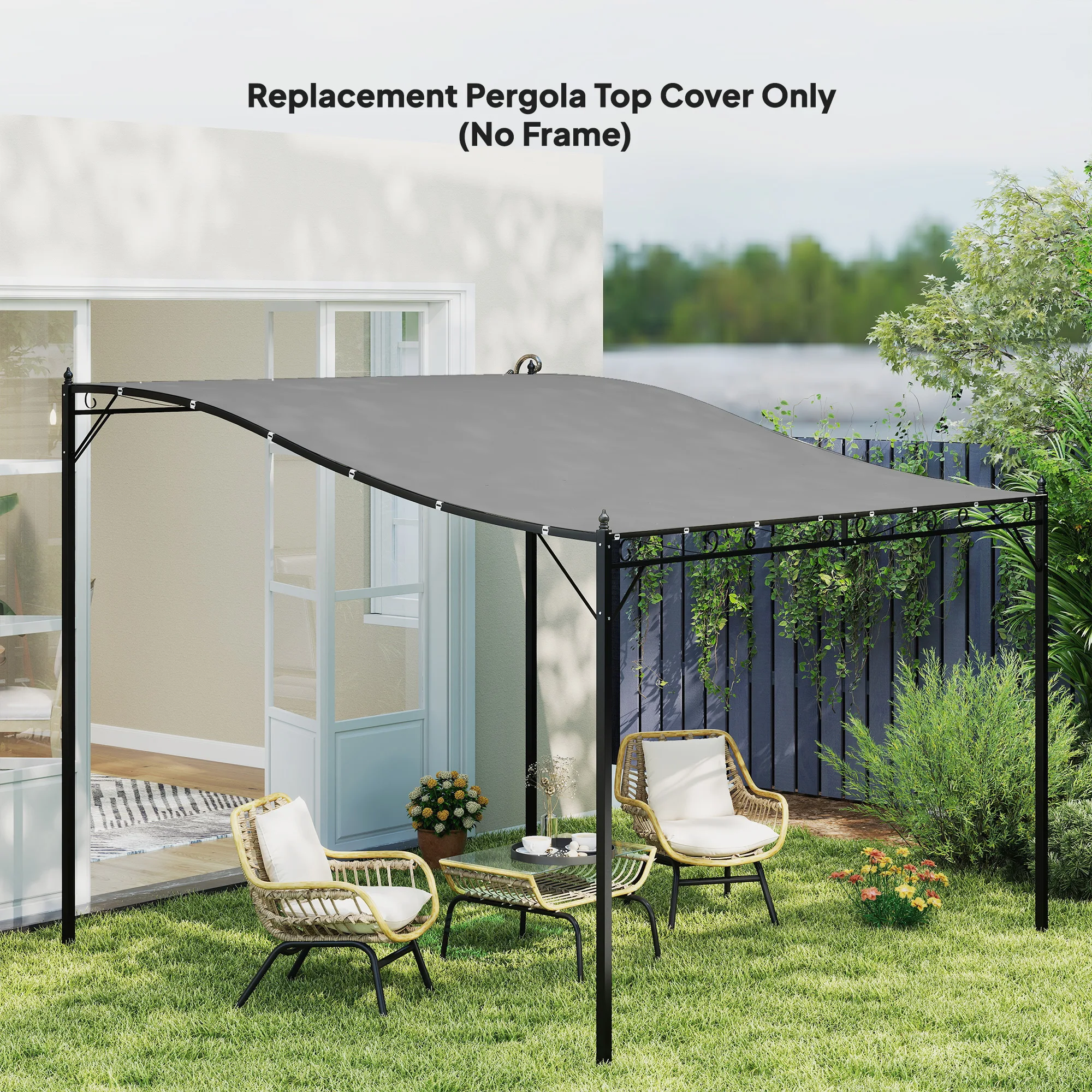 

Pergola Canopy Replacement, Pergola Shade Cover for 10 x 10 Pergola ( 84C-038 Series), Dark Gray