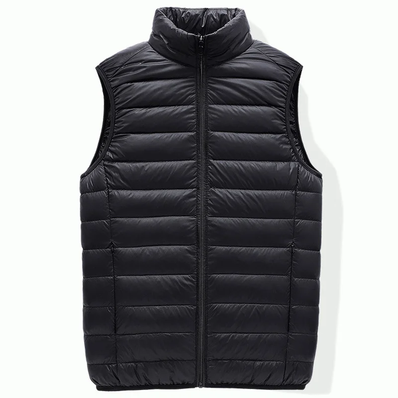 Down Jacket Vest Spring Autumn Winter Short Lightweight Men Thin Duck Coat Ultra Light Hooded Puffer Man