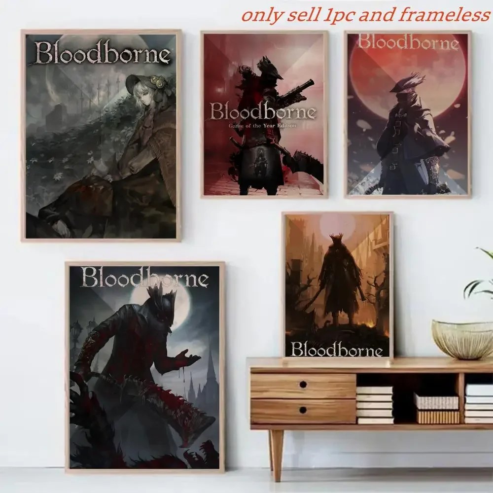 Game B-Bloodborne Painting Calligraphy Canvas Mural For Interior Walls Crease-Free Beautiful For Living Room Bedroom