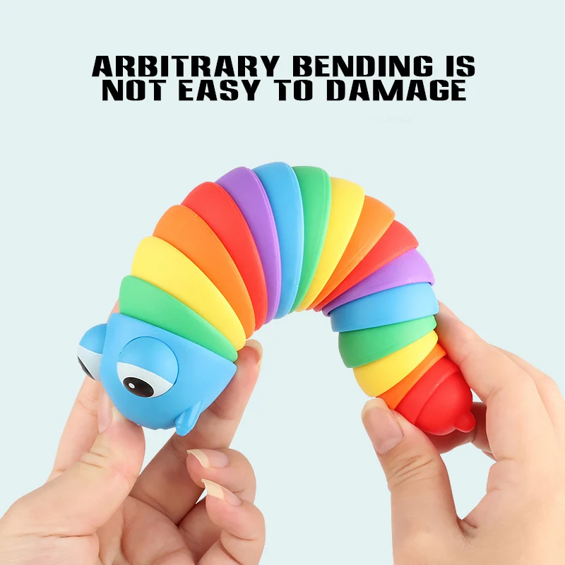 Slug articulado brinquedo fidget flexível slug brinquedo fidget aliviar o estresse brinquedos sensoriais para crianças