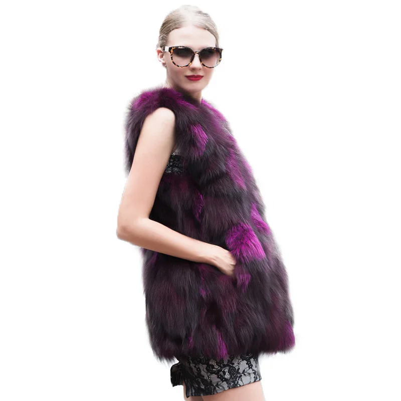 Winter New Fox Fur Grass Vest Women's Fox Hair Slim Fit Fashion Tank Top Kam Shoulder Coat