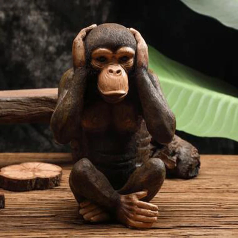 Imagem -04 - Escultura Engraçada Resina Ape Estátua Animal Abstrata Decoração para Casa Acessórios Craft Monkey Figurine Kids Room Decor