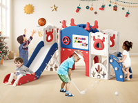 7-in-1 Toddler Slide Set Indoor Outdoor Toddler Climbing Frame Slide Extra Long Freestanding Slide Garden Side Playground