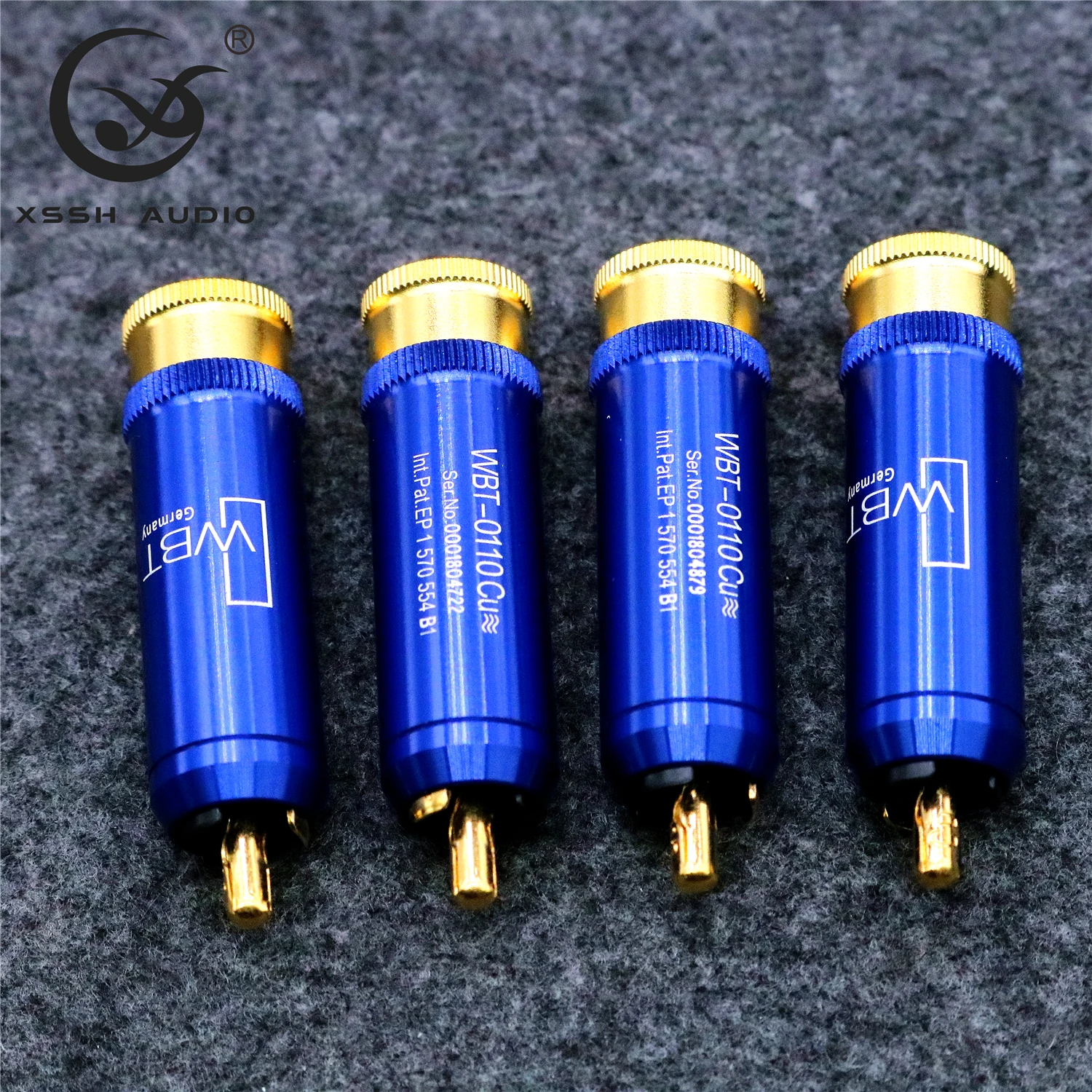 Konektor RCA XSSH YIVO Hi-End HIFI OEM ODM DIY Tembaga Murni Berlapis Emas Pria 10Mm Diameter Maks Colokan RCA Jack untuk Kabel Audio